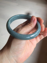 Load image into Gallery viewer, 59mm Certified Type A 100% Natural light blue/gray Guatemala Jadeite bangle Y134-6420