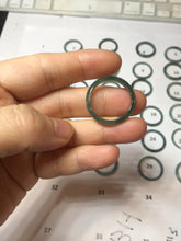 Load image into Gallery viewer, 18.8mm size 8 3/4 100% natural type A icy watery green/blue Guatemala jadeite jade band ring group PE27