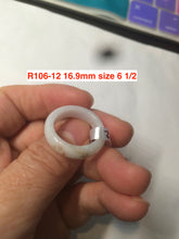 Load image into Gallery viewer, Size 6 1/2-8 100% natural type A white jadeite jade band ring R106