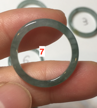 Load image into Gallery viewer, 17.7mm 7 1/2 100% natural type A icy watery green/blue icy watery Guatemala jadeite jade band ring group BP77