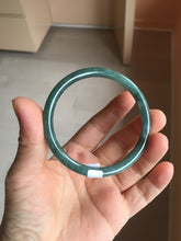 Load image into Gallery viewer, 54mm Certified Type A 100% Natural dark green/blue/gray with Guatemala slim round cut Jadeite bangle PJ30-3872