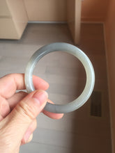 Load image into Gallery viewer, 52.8mm certified 100% Natural icy watery light gray black smoky purple(烟紫) nephrite bangle HN119-0101