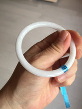 Load image into Gallery viewer, 54mm Certified type A 100% Natural light purple white slim round cut Jadeite bangle BN23-9127