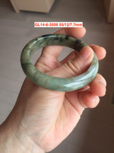 Load image into Gallery viewer, 56-57mm Type A 100% Natural dark green/black/blue Jadeite Jade bangle (with defects) group GL14