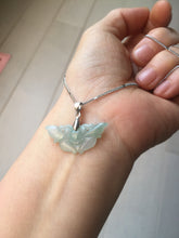 Load image into Gallery viewer, 100% Natural type A icy watery light green clear Jadeite Jade butterfly pendant PH113-(6-13)