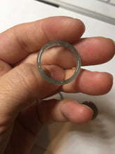 Load image into Gallery viewer, 18.8mm size 8 3/4 100% natural type A icy watery green/blue slim style Guatemala jadeite jade band ring group BP73