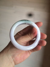 Load image into Gallery viewer, 54mm Certified 100% natural Type A olive green/white/purple jadeite jade bangle AX96-5190