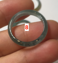 Load image into Gallery viewer, 17.9mm 7 3/4 100% natural type A icy watery green/blue Guatemala jadeite jade band ring group BP76