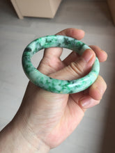 Load image into Gallery viewer, 57mm certified 100% natural sunny green/dark green/white jadeite jade bangle AD117-6634
