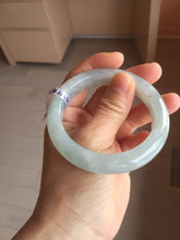 Load image into Gallery viewer, 54.5mm 100% natural type A icy watery light green/brown/black ice river with seaweed jadeite jade bangle Y154-5248
