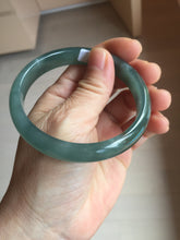 Load image into Gallery viewer, 59mm Certified Type A 100% Natural icy watery dark green/blue/gray/black Guatemala Jadeite bangle BS156-0131