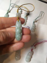 Load image into Gallery viewer, Type A 100% Natural white/green/purple Four Seasons Fortune Beans jadeite jade hanger group BF39