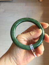 Load image into Gallery viewer, 57.5m certified 100% Natural dark green/black nephrite (碧玉) bangle HT168-6-3916