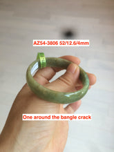 Load image into Gallery viewer, 51-52mm certificated Type A 100% Natural light green/yellow/brown thin Jadeite Jade bangle AZ54