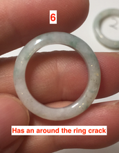 Load image into Gallery viewer, 100% natural type A icy watery green/white/yellow/purple jadeite jade band ring group R111