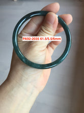 Load image into Gallery viewer, 51-61mm Certified type A 100% Natural dark green/blue/gray slim round cut Guatemala Jadeite bangle no crack group GL52
