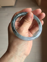 Load image into Gallery viewer, 55.3mm Certified Type A 100% Natural dark green/purple/gray round cut Jadeite bangle AA128-6937