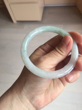 Load image into Gallery viewer, 56mm certified 100% natural type A icy watery white/light green round cut jadeite jade bangle BH83-9114
