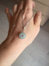 Load image into Gallery viewer, 12.6-16.2mm Type A 100% Natural icy watery light green blue purple white gray Jadeite Safety Guardian Button donuts pendant PF3