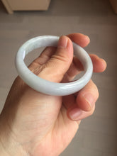 Load image into Gallery viewer, 53.5mm Certified Type A 100% Natural light green white oval Jadeite bangle AU2-3837