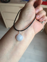 Load image into Gallery viewer, 12.3mm 100% natural type A light purple white Jadeite Jade simple is the best series pendant PB131