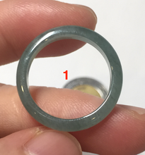 Load image into Gallery viewer, 100% natural type A icy watery light green/blue/gray Guatemala jadeite jade band ring R117