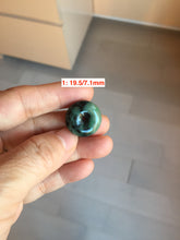 Load image into Gallery viewer, Type A 100% Natural dark green black Jadeite Safety Guardian Button donuts pendant PD187