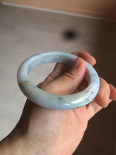 Load image into Gallery viewer, 57.7mm certified Type A 100% Natural light purple/white with green floating flowers Jadeite Jade bangle AY62-0442