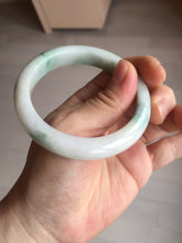 Load image into Gallery viewer, 54.5mm Certified 100% natural Type A sunny green/white jadeite jade bangle BM31-0361