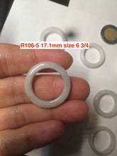 Load image into Gallery viewer, Size 6 1/2-8 100% natural type A white jadeite jade band ring R106