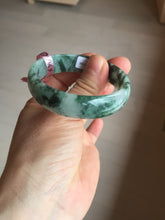 Load image into Gallery viewer, 52mm Certified Type A 100% Natural dark green floating flowers Jadeite Jade bangle E1-1526
