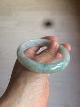 Load image into Gallery viewer, 57.5mm certified 100% natural type A light green/white jadeite jade bangle Q122-0037