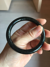 Load image into Gallery viewer, 58.6mm 100% Natural Dark Green/Black Meteorite Starry Night Sky Galaxy Nephrite Bangle HN181-0565