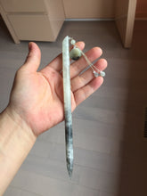 Load image into Gallery viewer, 18.5cm 100% Natural black white ink painting(水墨画) Xiu Jade (Serpentine) Hairpin AW63