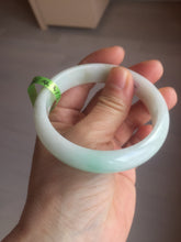 Load image into Gallery viewer, 56mm Certified Type A 100% Natural sunny green/white(白底青) Jadeite Jade bangle G71-1309