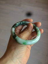 Load image into Gallery viewer, 56.3mm certified 100% natural Type A dark green/sunny green jadeite jade bangle K106-2835