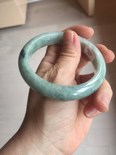 Load image into Gallery viewer, 57mm certified Type A 100% Natural light green gray Jade jadeite bangle BS116-6634
