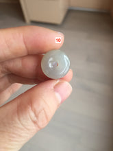 Load image into Gallery viewer, 14.5-16.4mm Type A 100% Natural icy watery light green white gray Jadeite Jade Safety Guardian Button donuts Pendant group AU80