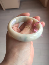 Load image into Gallery viewer, 55mm Certified 100% natural beige/green chubby jadeite jade bangle G70-0469