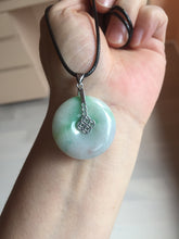 Load image into Gallery viewer, 27.8/6.1mm Type A 100% Natural sunny green light purple red Jadeite Jade Safety Guardian Button donuts Pendant group BP108