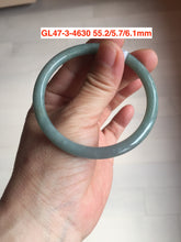 Load image into Gallery viewer, 54-62mm Certified type A 100% Natural dark green/blue/gray slim round cut guatemala Jadeite bangle(different size with defects) group GL47