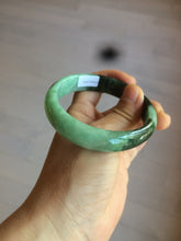 Load image into Gallery viewer, 56.6mm Certified Type A 100% Natural dark green/sunny green Jadeite Jade bangle K104-2840