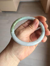 Load image into Gallery viewer, 60.1mm certified Type A 100% Natural dark green gray light purple with brown flying dandelions slim round cut Jadeite Jade bangle PH212-3249
