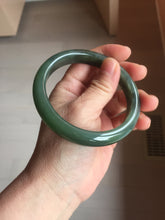 Load image into Gallery viewer, 61mm Certified 100% Natural dark Green/Gray/Black Nephrite Bangle HF137-8883