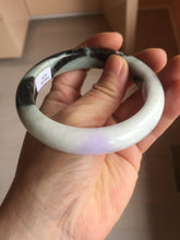 Load image into Gallery viewer, 58.6mm certified 100% natural type A certified dark green/purple/white jadeite jade bangle PH210-6233