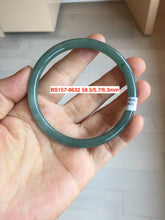 Load image into Gallery viewer, 55-62mm Certified type A 100% Natural dark green/blue/black slim round cut Guatemala Jadeite bangle(different size with defects) group GL30