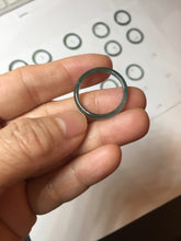 Load image into Gallery viewer, 18.1mm size 8 100% natural type A icy watery green/blue slim style Guatemala jadeite jade band ring group PE81