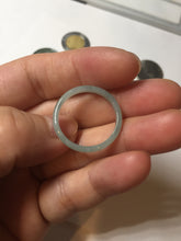 Load image into Gallery viewer, 18.8mm size 8 3/4 100% natural type A icy watery green/blue slim style Guatemala jadeite jade band ring group BP73