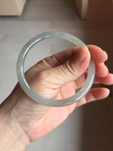 Load image into Gallery viewer, 58.5mm Certified 100% Natural Icy Watery Gray Very Light Smoky Purple (烟紫) round cut Nephrite Bangle HN228-9110