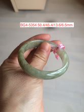 Load image into Gallery viewer, 45-49.2mm Type A 100% Natural light green/yellow/gray Jadeite Jade bangle for little kids/small adult hand BG3